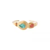 Adjustable Sun Bangle Bracelet - Turquoise and Pink
