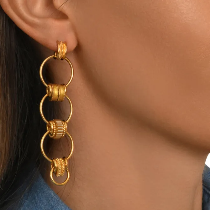 Alicudi gold-plated drop earrings for pierced posts