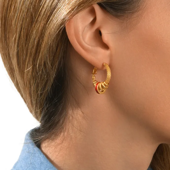 Alicudi hoop earrings - red