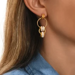Alicudi pierced stud earrings - white