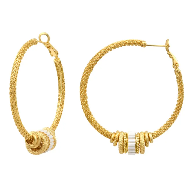 Alicudi wide hoop earrings - white