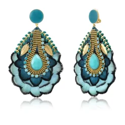 Alizia clip-on earrings - blue