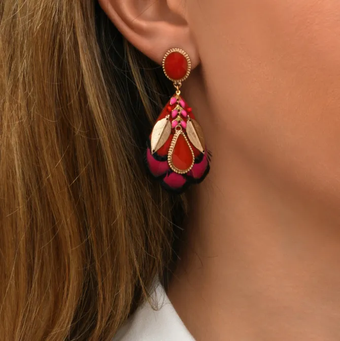 Alizia pierced stud earrings - fuchsia pink