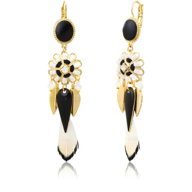 Alizia sleeper earrings - black and white