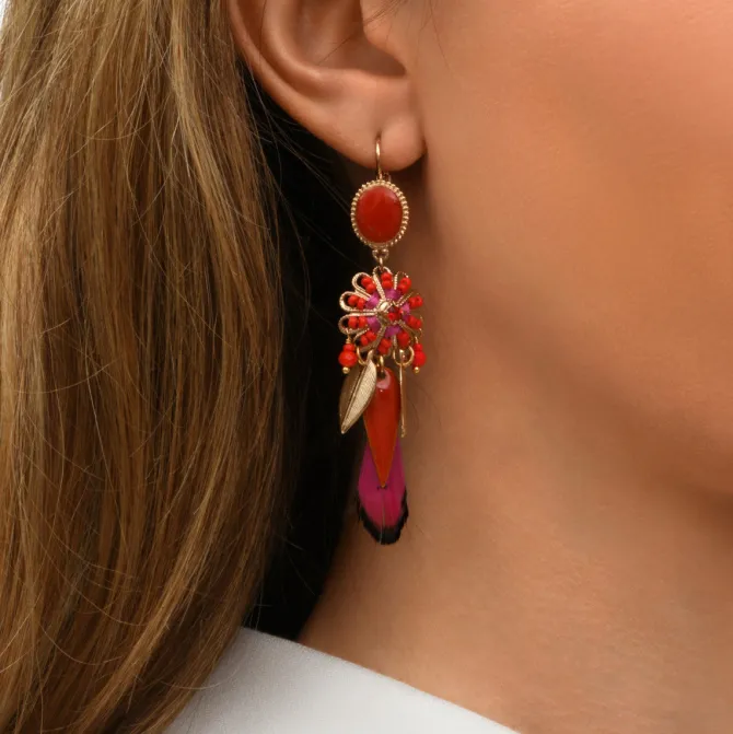 Alizia sleeper earrings - fuchsia pink