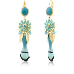 Alizia thin sleeper earrings - blue