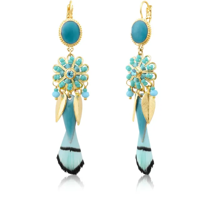 Alizia thin sleeper earrings - blue