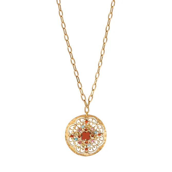 Angelic Pendant Chain Necklace - Multicolored