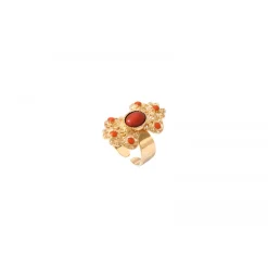 Angelique adjustable ring - red