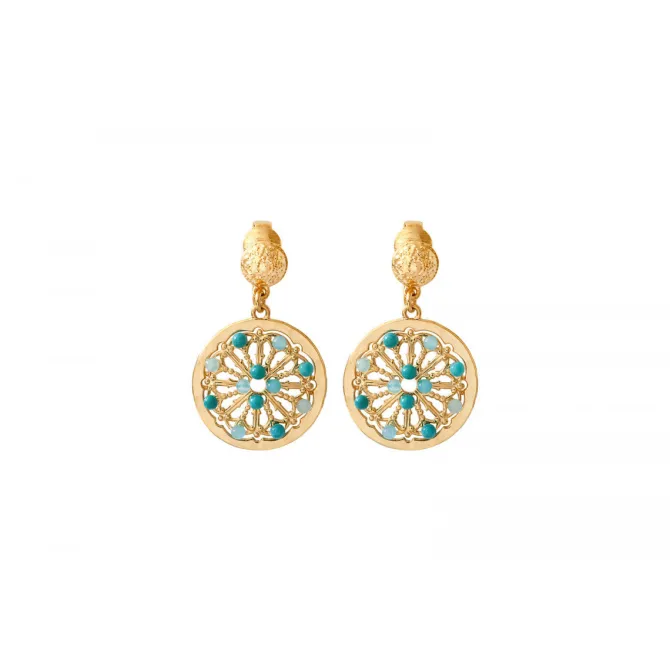 Angelique clip-on earrings - turquoise