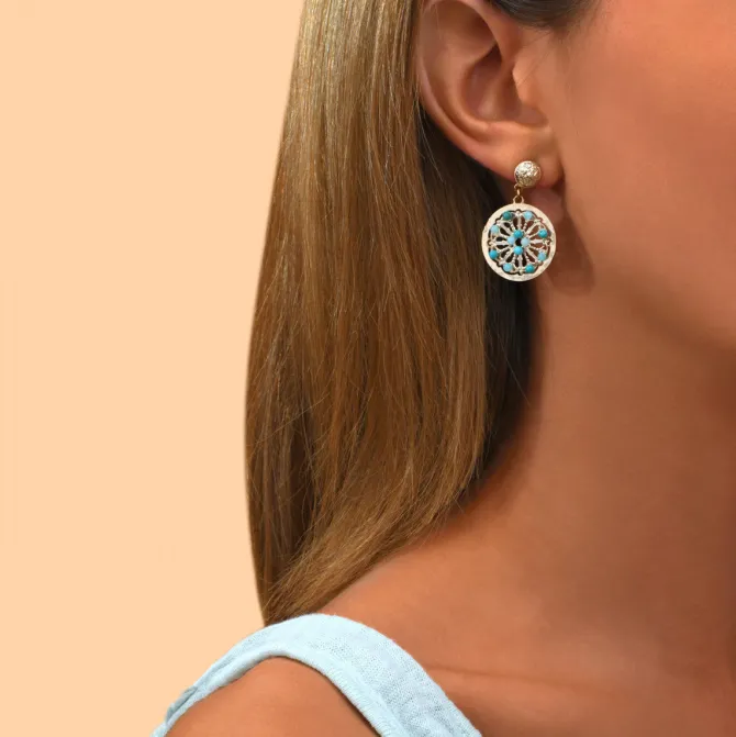 Angelique clip-on earrings - turquoise