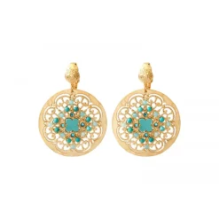 Angelique clip-on earrings - turquoise