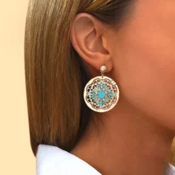 Angelique clip-on earrings - turquoise