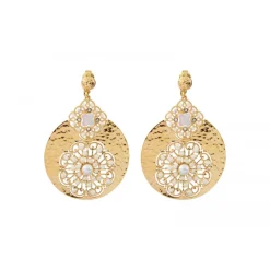 Angelique clip-on earrings - white