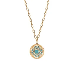 Angelique delicate chain pendant necklace - turquoise