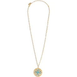 Angelique delicate chain pendant necklace - turquoise