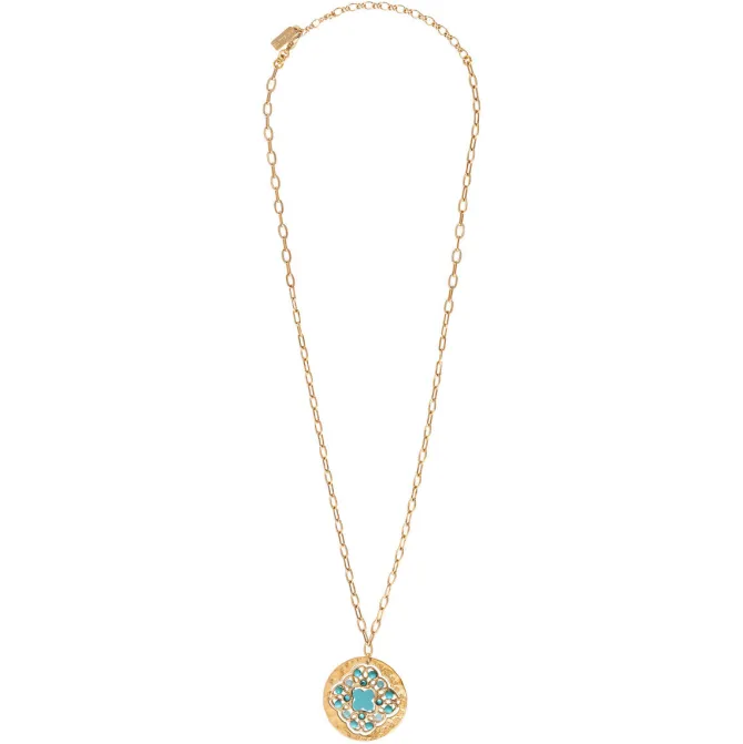 Angelique delicate chain pendant necklace - turquoise