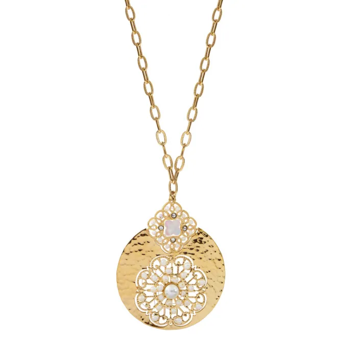 Angelique delicate long necklace - white