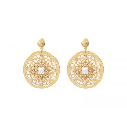 Angelique fine stud earrings - white