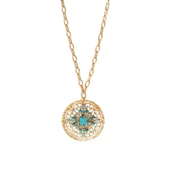 Angelique pendant chain necklace - turquoise