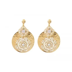 Angelique pierced stud earrings - white