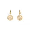 Angelique round sleeper earrings - white