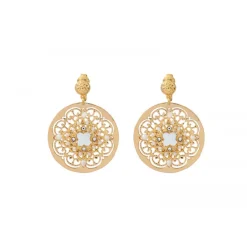Angelique thin clip-on earrings - white