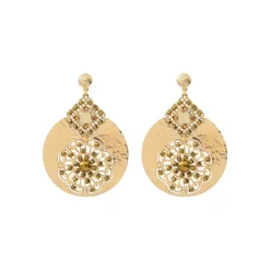 Angelique wide stud earrings - gold