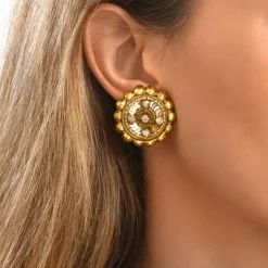 Angèle clip-on earrings - gold