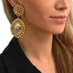 Angèle clip-on earrings - gold