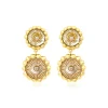 Angèle round clip-on earrings - gold
