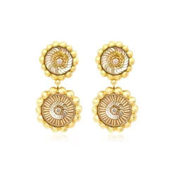 Angèle round clip-on earrings - gold