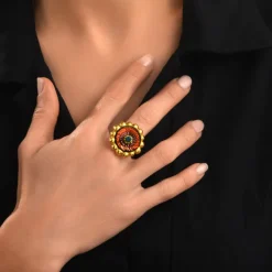 Angèle round ring - orange