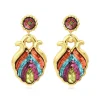 Angèle wide clip-on earrings - orange and purple