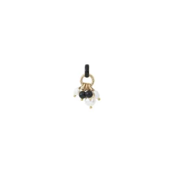 Annella delicate pendant necklace - black and white