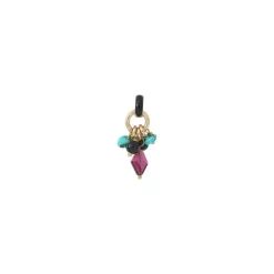 Annella delicate pendant necklace - red and turquoise
