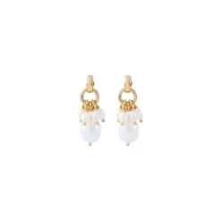 Annella fine stud earrings - white pearl