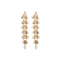 Annella gold-plated stud drop earrings