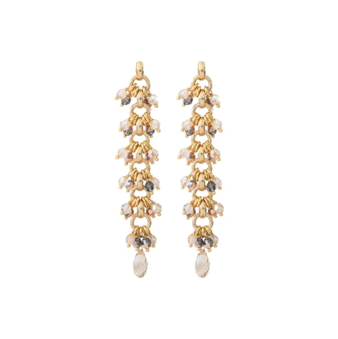 Annella gold-plated stud drop earrings