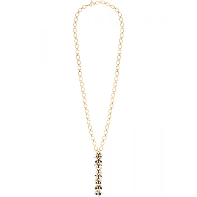 Annella long necklace - black and white