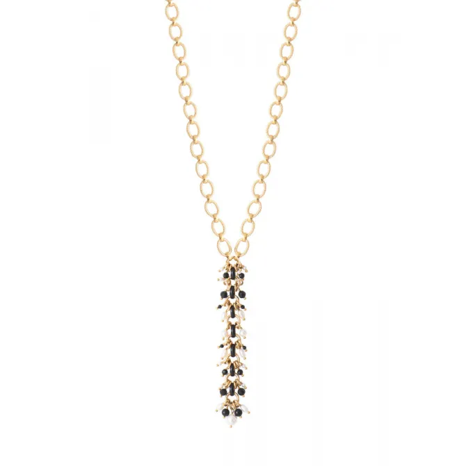 Annella long necklace - black and white