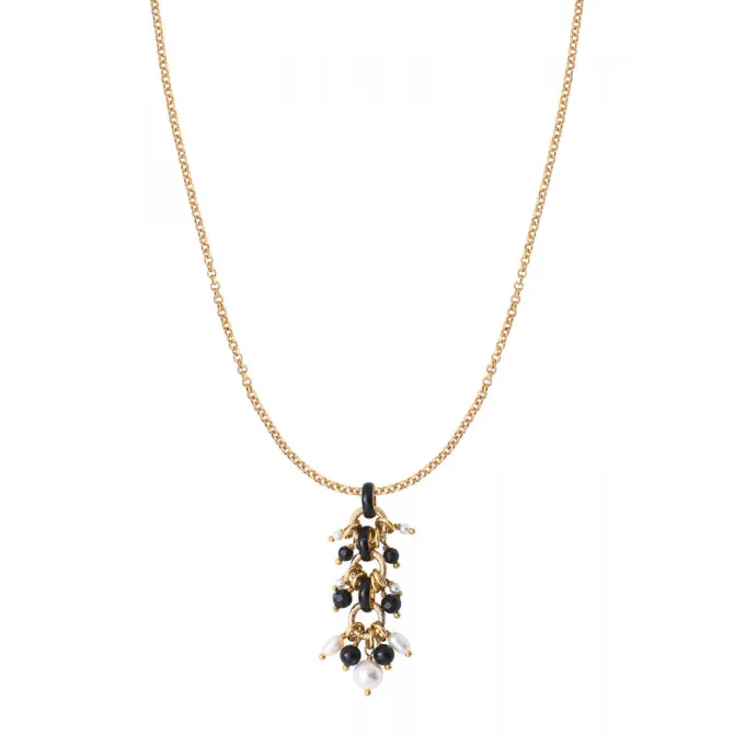 Annella pendant necklace - black and white