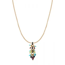 Annella pendant necklace - red and turquoise