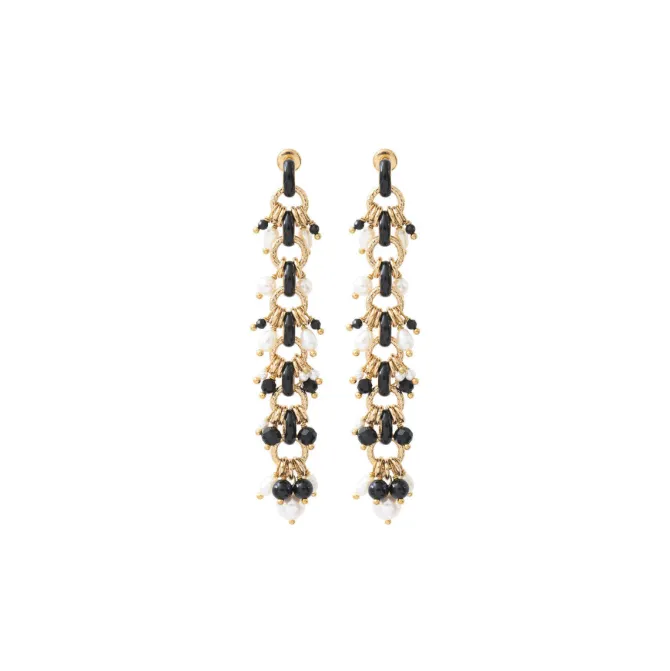 Annella pierced stud earrings - black