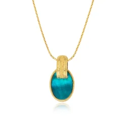 Ashanti braided chain pendant necklace – turquoise and green