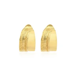 Ashanti chain clip-on hoop earrings – gold
