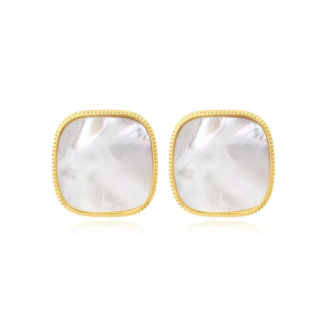 Ashanti clip-on earrings – white