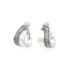 Ashanti clip-on hoop earrings – silver