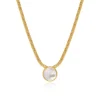 Ashanti flat chain pendant necklace – white