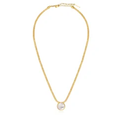 Ashanti flat chain pendant necklace – white